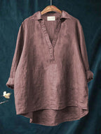 Andrea | Elegante Blusa de Verano de Linho