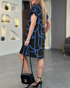 Alessandra™ | Abito elegante con stampa grafica