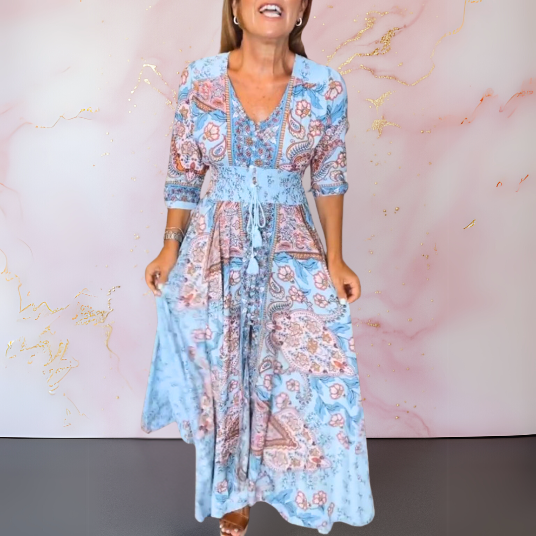 Bella™ | Elegante maxi-abito boho con cintura