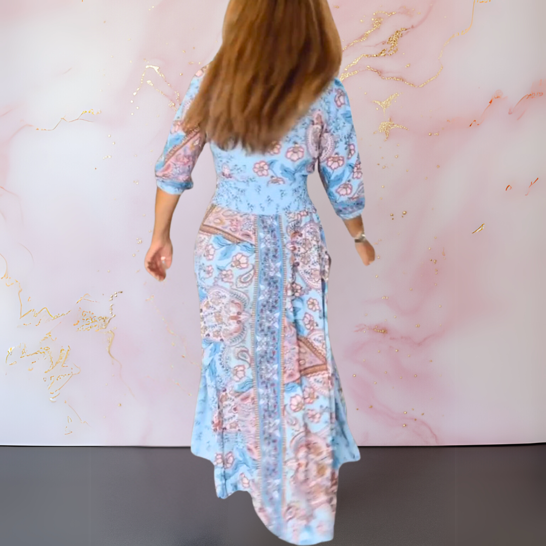 Bella™ | Elegante maxi-abito boho con cintura