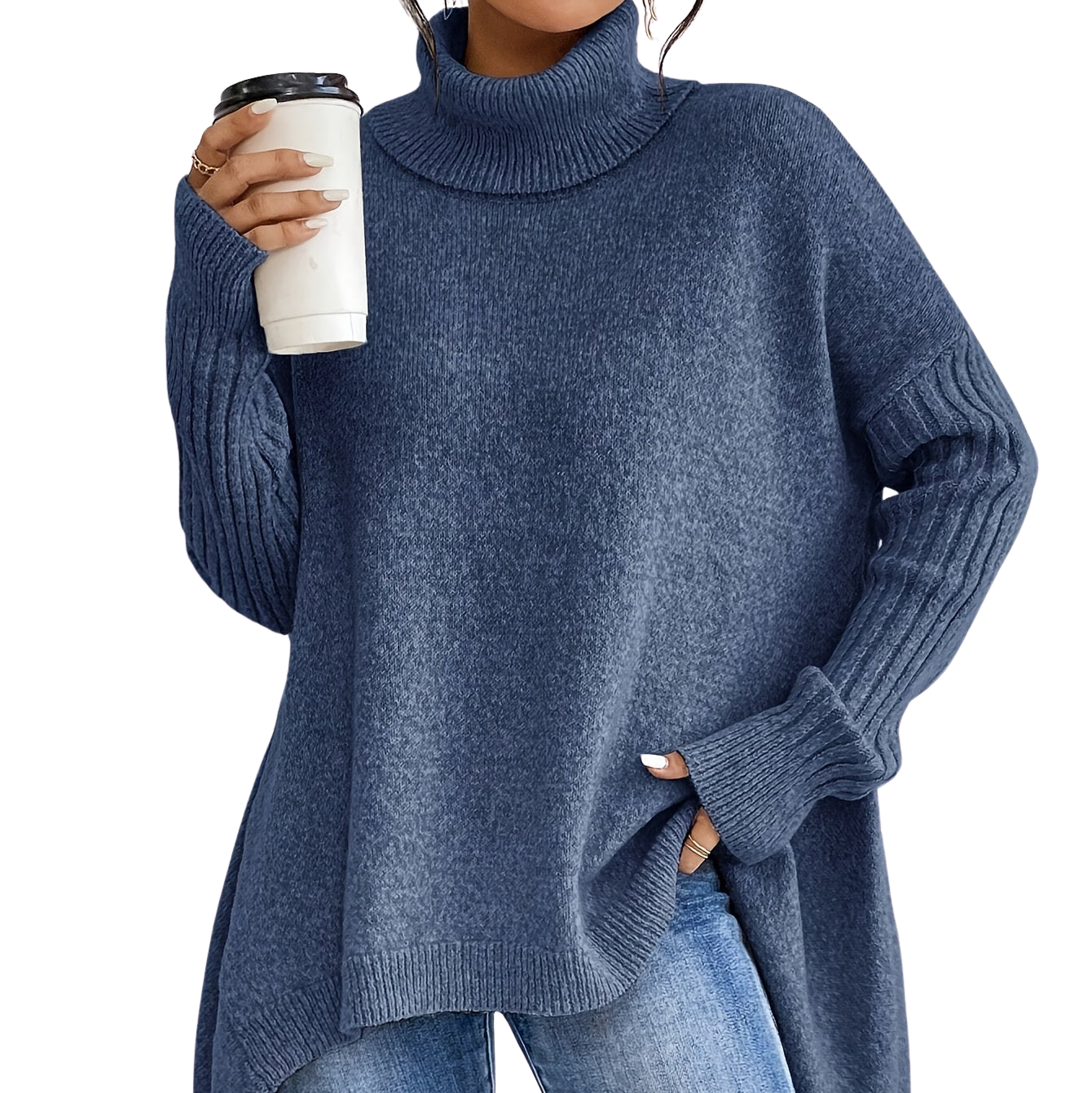 ODETTE™|MAGLIONE DOLCEVITA OVER