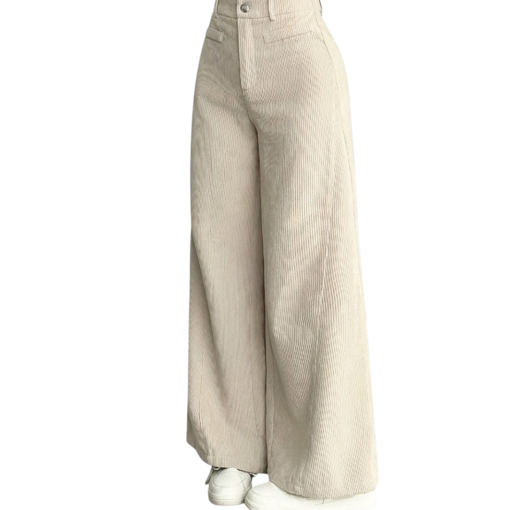 Rida - Pantaloni Donna a Vita Alta con Gamba Larga