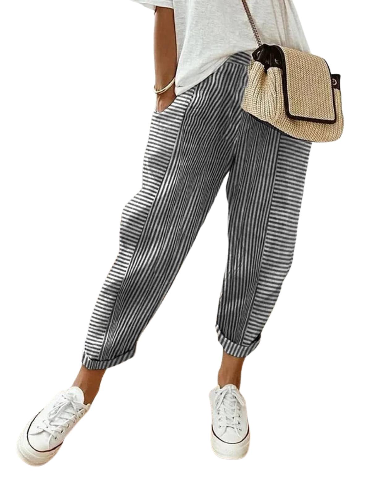 GIULIA™|PANTALONI A RIGHE