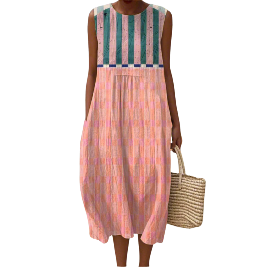 Daniela™ | Abito Midi Colorblock